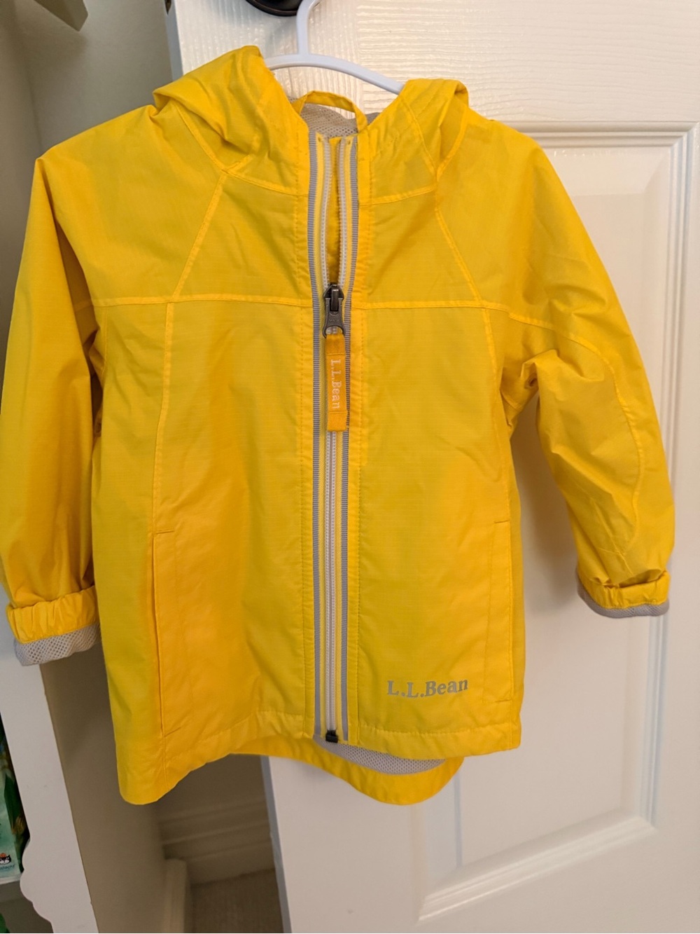 L.L. Bean Bright Yellow Kids Hooded Raincoat